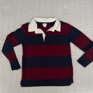 J. Crew Kids Rugby Shirt - Navy and Burgundy size 6-7